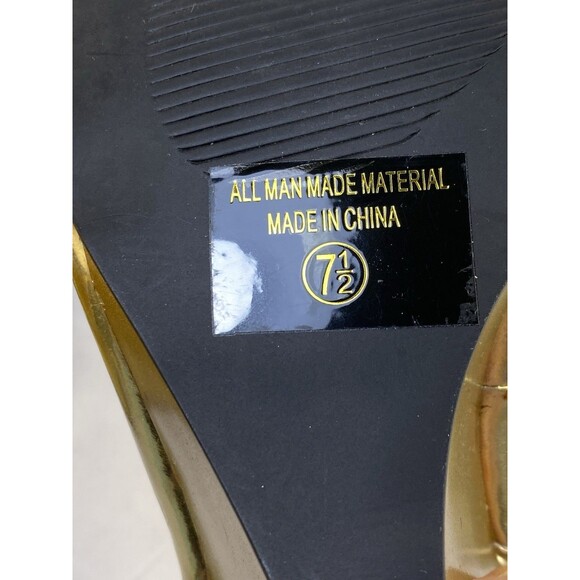 Db Dk Fashion Pump Women's Szes 7.5 4" Heel Slingback Peep Toe Gold Rhinestones - Picture 11 of 11